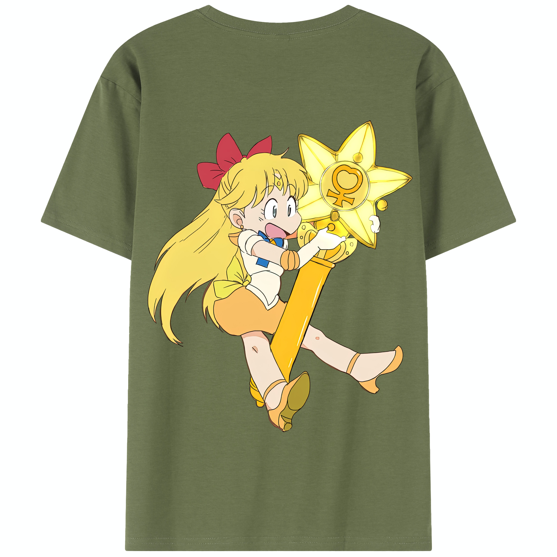 （画像用） 美少女戦士セーラームーン 愛野 美奈子 あいの みなこ Sailor Moon Aino Minako 綿100％半袖Tシャツ（背面プリント）
